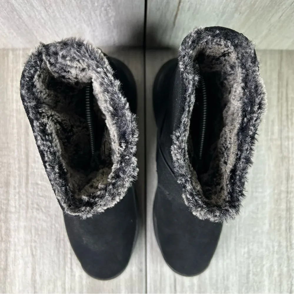 Nike Golkana Black Faux Fur Lined Warm Winter Slip On Boot Shoe Women’s Size 8